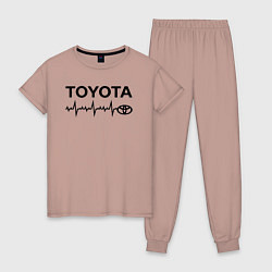 Пижама хлопковая женская Любимая Тойота, цвет: пыльно-розовый