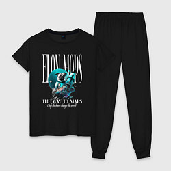 Пижама хлопковая женская Elon Mops, цвет: черный