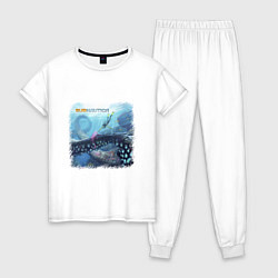 Пижама хлопковая женская Subnautica - подводный мир, цвет: белый