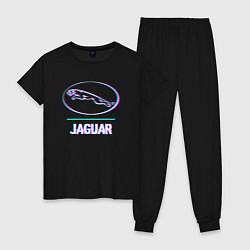 Женская пижама Значок Jaguar в стиле glitch