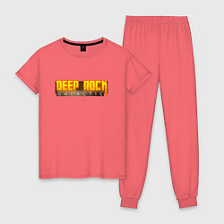 Пижама хлопковая женская Deep Rock Galactic logo, цвет: коралловый