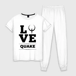 Пижама хлопковая женская Quake love classic, цвет: белый