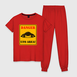 Пижама хлопковая женская Зона НЛО, цвет: красный