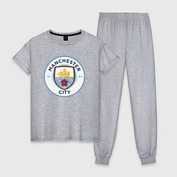 Пижама хлопковая женская Manchester City FC, цвет: меланж