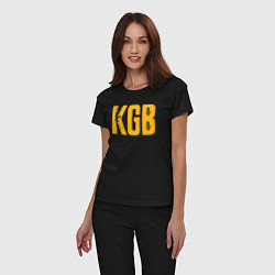 Пижама хлопковая женская KGB, цвет: черный — фото 2