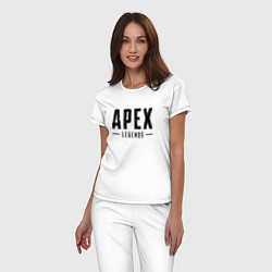 Пижама хлопковая женская Apex Legends логотип, цвет: белый — фото 2