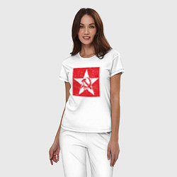 Пижама хлопковая женская Star USSR, цвет: белый — фото 2