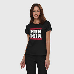 Пижама хлопковая женская Run Miami Heat, цвет: черный — фото 2