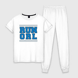 Пижама хлопковая женская Run Orlando Magic, цвет: белый