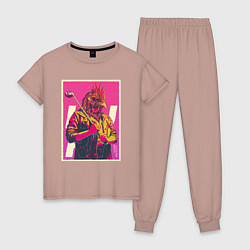 Пижама хлопковая женская Dangerous Jacket, цвет: пыльно-розовый