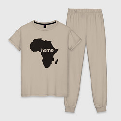 Пижама хлопковая женская Africa home, цвет: миндальный