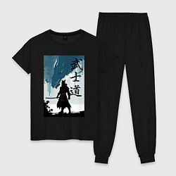 Пижама хлопковая женская Бусидо - кодекс самурая - Япония, цвет: черный