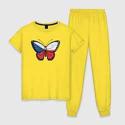 Пижама хлопковая женская Чехия бабочка, цвет: желтый