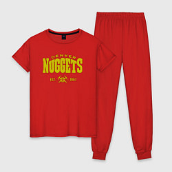 Пижама хлопковая женская Nuggets 1967, цвет: красный