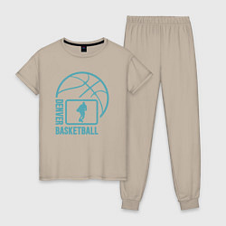 Пижама хлопковая женская Denver basket, цвет: миндальный
