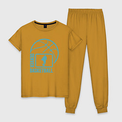 Пижама хлопковая женская Denver basket, цвет: горчичный