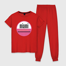 Пижама хлопковая женская Miaimi basketball, цвет: красный