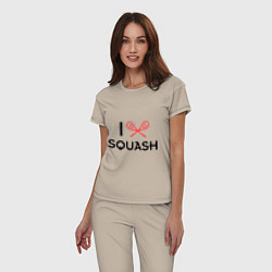 Пижама хлопковая женская I Love Squash, цвет: миндальный — фото 2