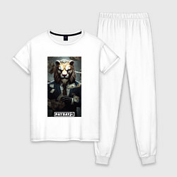 Пижама хлопковая женская Payday 3 lion, цвет: белый