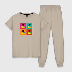 Женская пижама Chicken Gun: цветные квадраты