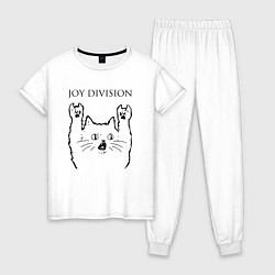 Пижама хлопковая женская Joy Division - rock cat, цвет: белый