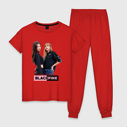 Пижама хлопковая женская Blackpink kpop, цвет: красный