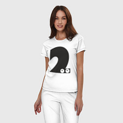 Пижама хлопковая женская Number 002, цвет: белый — фото 2