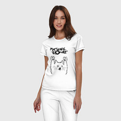 Пижама хлопковая женская My Chemical Romance - rock cat, цвет: белый — фото 2
