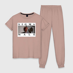 Пижама хлопковая женская Sigma Male, цвет: пыльно-розовый