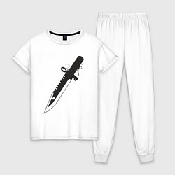 Пижама хлопковая женская CS нож, цвет: белый