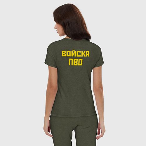 Женская пижама ПВО - сами не летаем и другим не даем / Меланж-хаки – фото 4