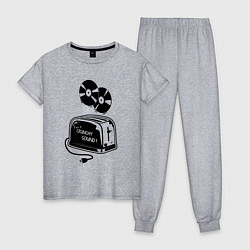 Пижама хлопковая женская Для хрустящего звука, цвет: меланж