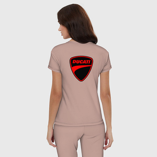 Женская пижама Ducati - красный градиент / Пыльно-розовый – фото 4