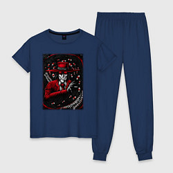 Пижама хлопковая женская Хеллсинг Алукард и монстр, цвет: тёмно-синий