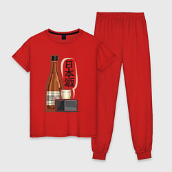 Пижама хлопковая женская Саке, цвет: красный