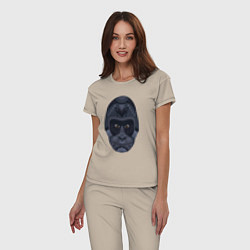 Пижама хлопковая женская Black gorilla, цвет: миндальный — фото 2