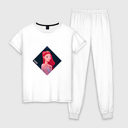Пижама хлопковая женская Арт Розе из BlackPink, цвет: белый