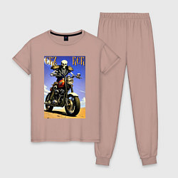 Женская пижама Crazy racer - skeleton - motorcycle