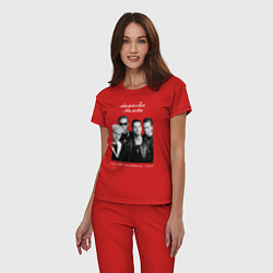 Пижама хлопковая женская Depeche Mode World Violation Tour Band, цвет: красный — фото 2
