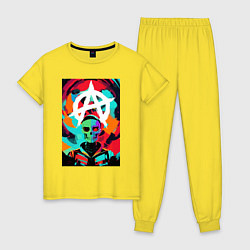 Женская пижама Анархия - череп - поп-арт