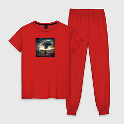 Пижама хлопковая женская Ураган, цвет: красный