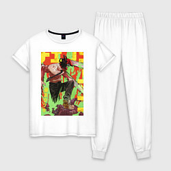 Пижама хлопковая женская Денджи Человек Бензопила, цвет: белый