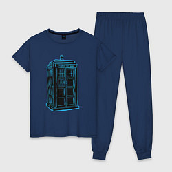 Пижама хлопковая женская Black tardis, цвет: тёмно-синий