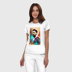 Пижама хлопковая женская Lionel Messi - football - striker, цвет: белый — фото 2