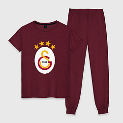 Пижама хлопковая женская Galatasaray fc sport, цвет: меланж-бордовый