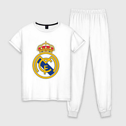 Пижама хлопковая женская Real madrid fc sport, цвет: белый
