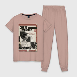 Пижама хлопковая женская Ход королевы винтаж, цвет: пыльно-розовый