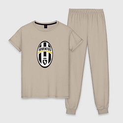 Пижама хлопковая женская Juventus sport fc, цвет: миндальный