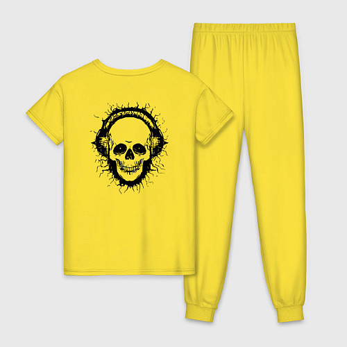 Женская пижама Смеющийся череп / Желтый – фото 2
