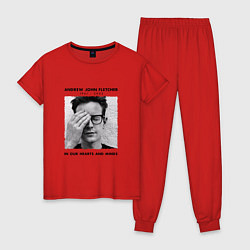 Пижама хлопковая женская Depeche Mode - Andy Fletcher, цвет: красный